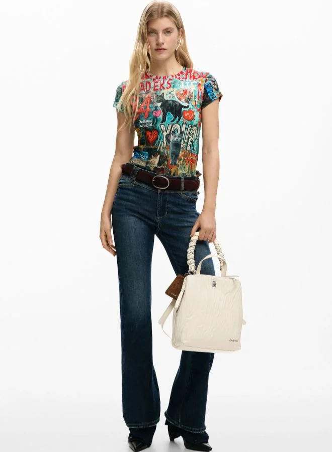 ديسيجوال حقيبة ظهر صغيرة مع نقوش